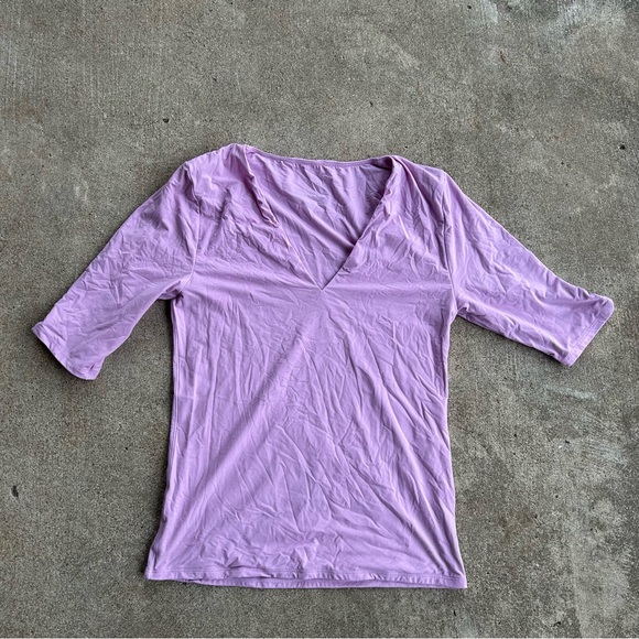 WHBM Forme V-Neck Top 3/4 Sleeve Soft Smooth Size M Medium - Picture 3 of 8